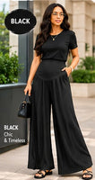 EleganceFlow™ Women's Pleated Wide-Leg Pants – High-Waisted Comfort Trousers in 9 Colors